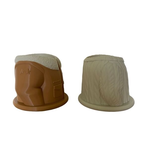 Cozy Duo: Cable Sweater & Aviator Jacket Planter Set - Perfect Grandma & Grandpa - Picture 6 of 13